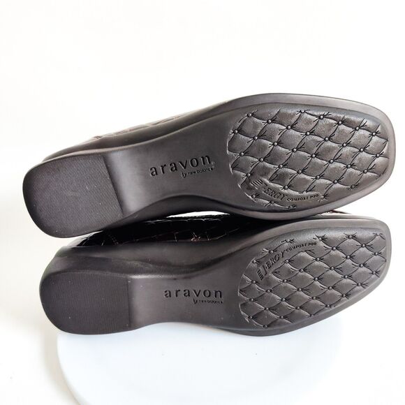 Aravon New Balance Loafers Size 7.5 Whitney Croc Patent Leather Slip On Shoes - Picture 8 of 11